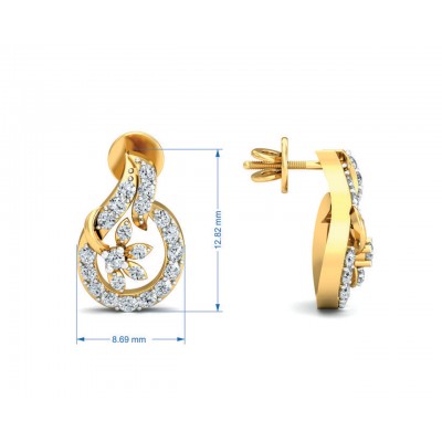 Gemma Diamond Eartops in Gold